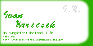 ivan maricsek business card